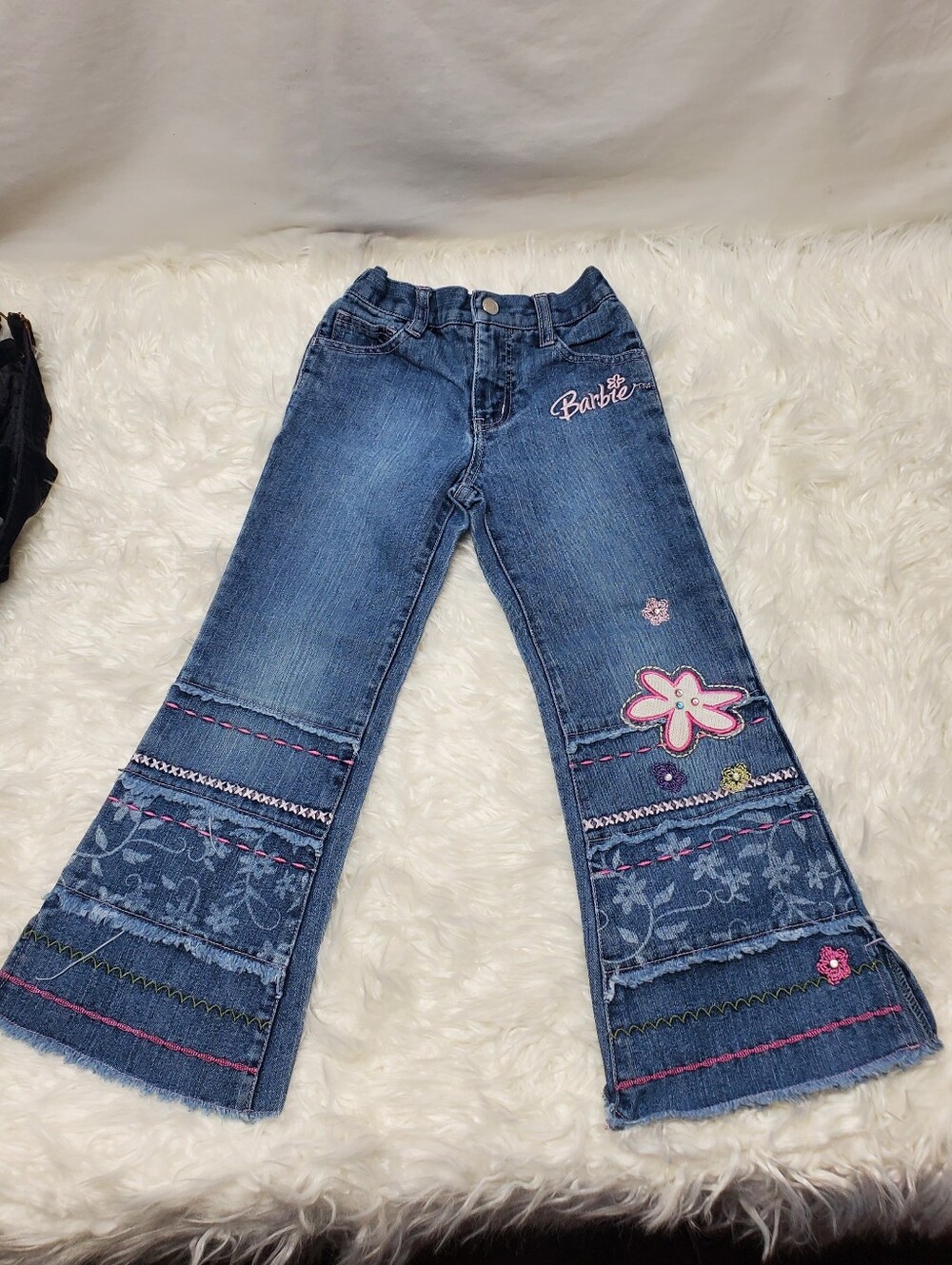 Barbie Girls' Blue Embroidered Flared Jeans Rare vintage y2k barbie Mattel
